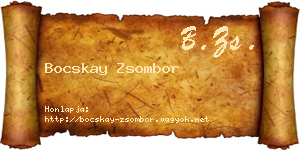 Bocskay Zsombor névjegykártya